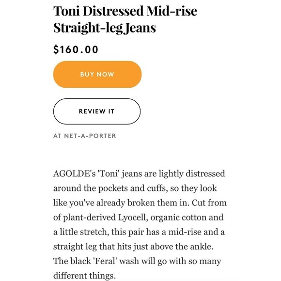 Agolde Toni Mid Rise Straight Jeans Feral Black Raw Hem Sz 26 Revolve Bestseller - Picture 2 of 7